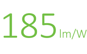 Effizienz 185lm/W